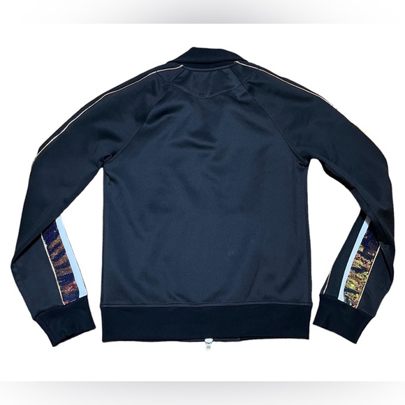 Pam & Gela Wm’s Sequined Stripe Zip Track Jacket In Black NWT Sz 0/XS - Picture 2 of 14